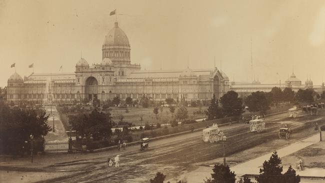 The Exhibition Building, now the Royal Exhibition Building, shortly after it was completed in 1880.