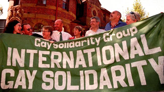 78ers from Sydney Gay and Lesbian Mardi Gras outside the old Darlinghurst Police Station more than 20 years ago.