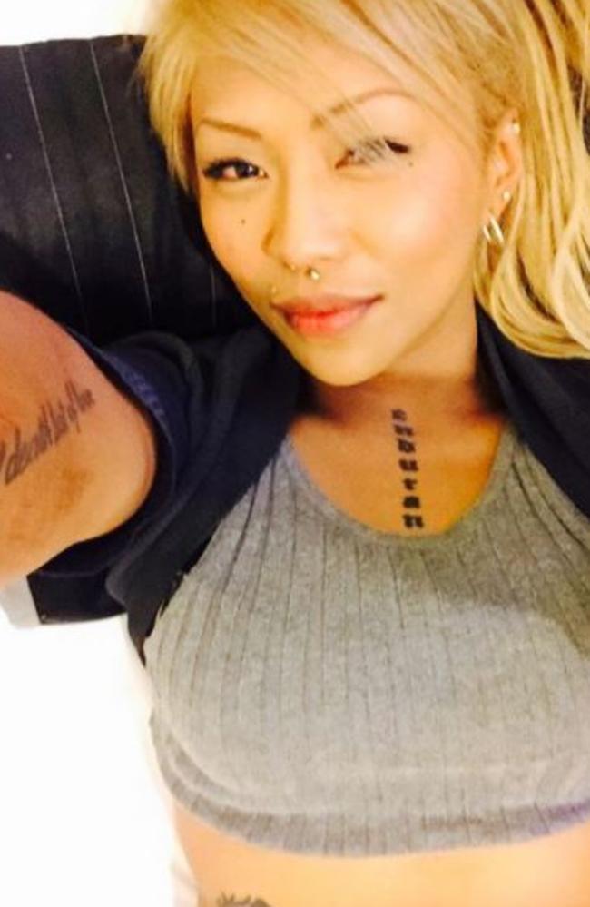 Former teen drug mule Rachel Diaz has ‘endure tattooed on her chest and ‘death’ on her right arm.