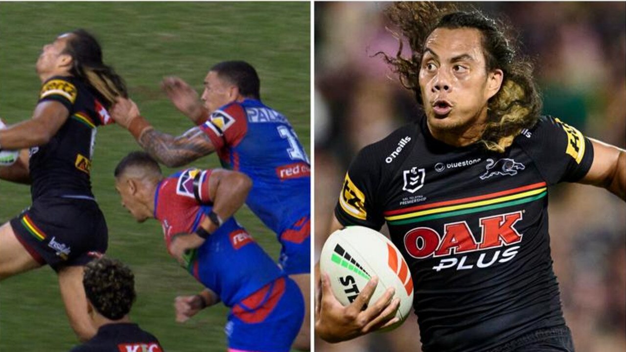 Tyson Frizell's hair pull on Jarome Luai.