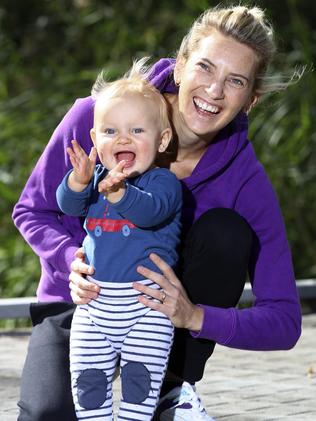 Claire and her little motivator Harvey. Picture: Sarah Reed