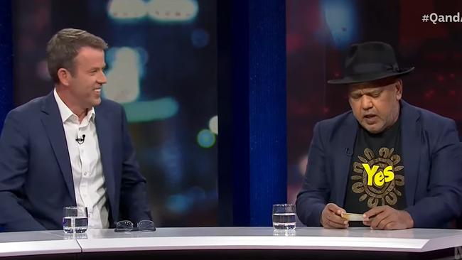 Senator Tehan and Noel Pearson often clashed in a sometimes fiery debate. Picture: Supplied/ABC Q&amp;A