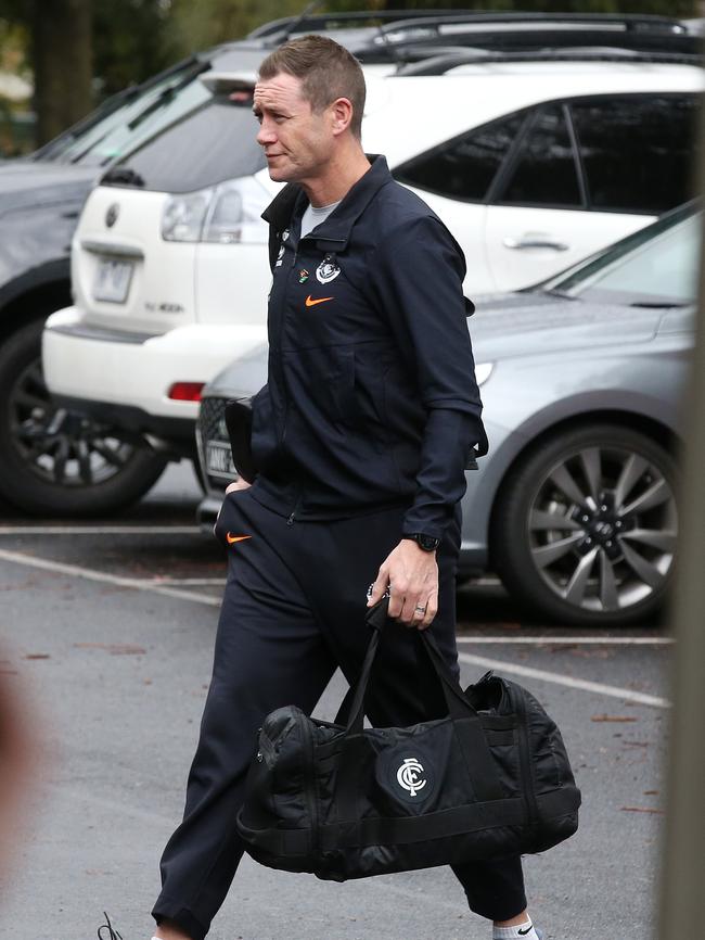 Barker arriving at Princes Park. Picture: Michael Klein