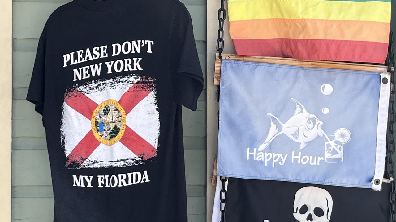 T-shirt for sale in Florida. Picture: Benedict Brook/news.com.au