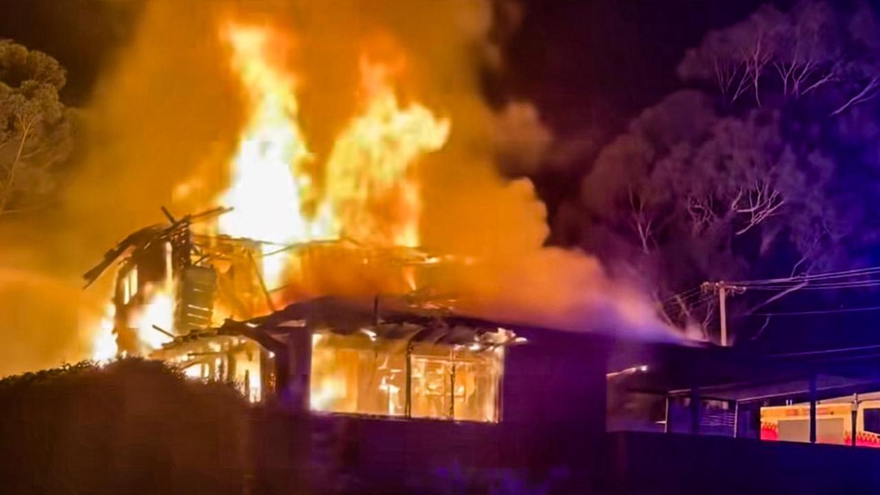 Two people have managed to escape a massive house fire on Cameron Ave in Baulkham Hills, in Sydney's northwest. Picture: Facebook