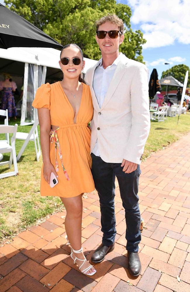 Brittany Boundy and Sam Kennedy at Weetwood race day, Clifford Park. Picture: Patrick Woods.