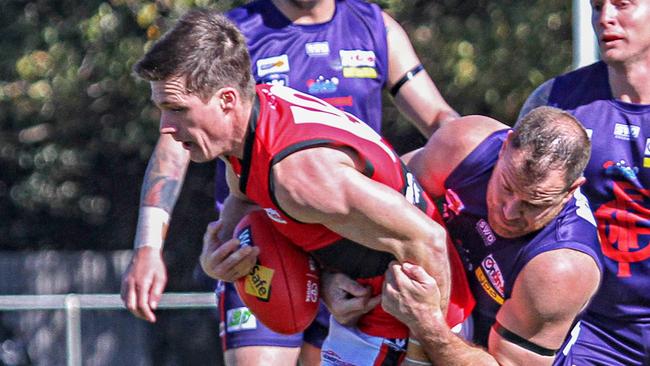 Matthew Burkett in action for Romsey. Picture: Aaron Cook