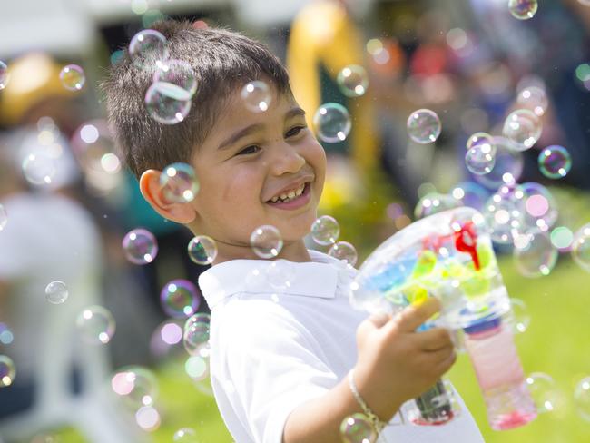 Gregory Miimetua, 3 at Australia Day 2016 celebrations at Woodward Park, Liverpool in 2016. Picture: Melvyn Knipe