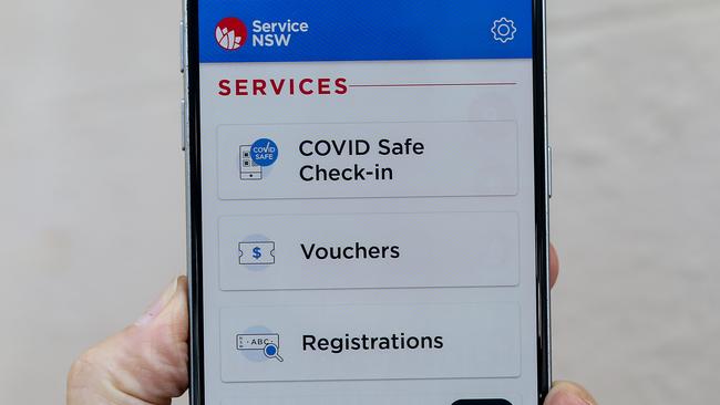 The Service NSW app as seen on a mobile phone. Picture: NCA NewsWire