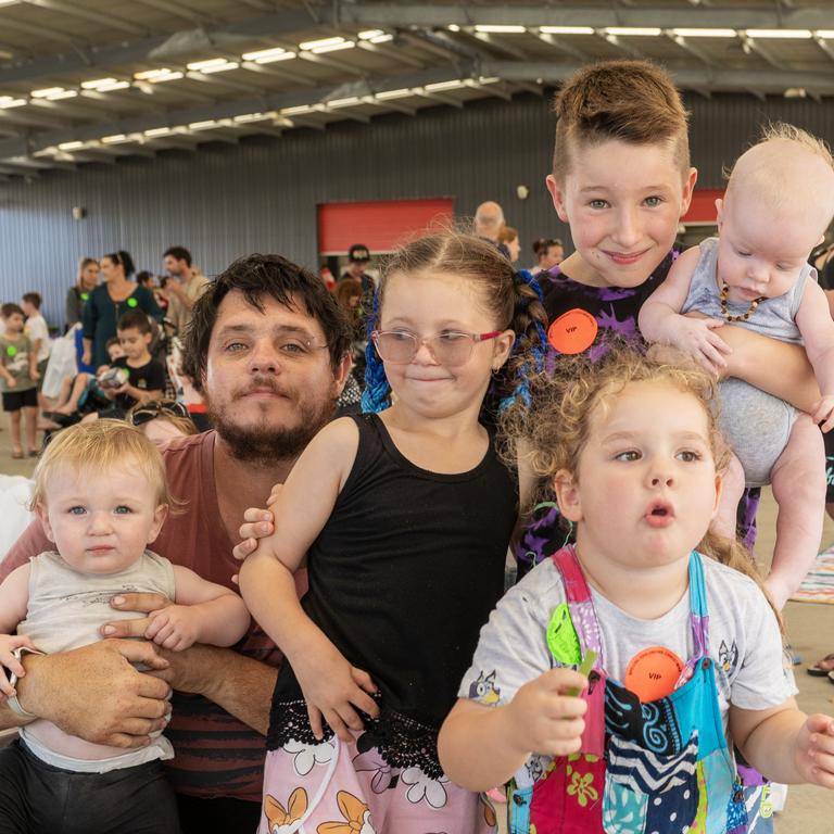 Alastor Caesar, Sean McInnes, Lilly Starrett- McInnes, Nicholas Murray, Samuel Pascoe and Jacob Pascoe at Special Childrens Christmas Party Mackay Saturday 19 Novemeber 2022. Picture: Michaela Harlow