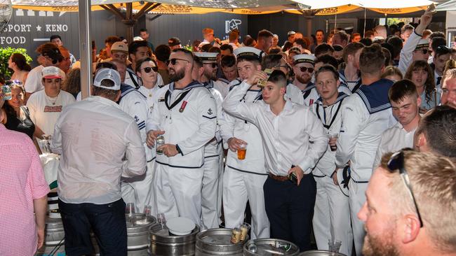 ADF personnel crowd into Darwin pubs to celebrate Anzac Day. Picture: Pema Tamang Pakhrin