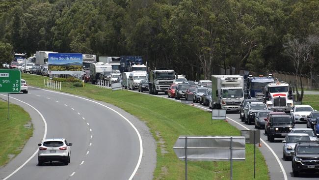 Traffic banks up at the border. Picture: NCA NewsWire/Steve Holland