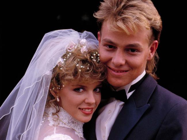 The wedding of Charlene (Lylie Minogue) and Scott (Jason Donovan).