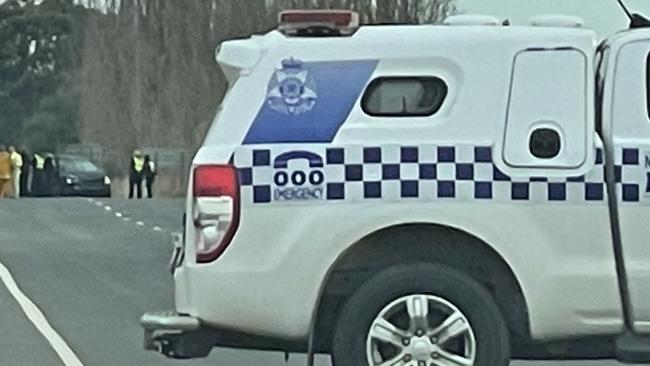 Emergency services were called to the intersection of Tatura-Undera Rd and Lancaster-Mooroopna Rd in Undera on Monday after a fatal collision. Picture: Jack Colantuono​