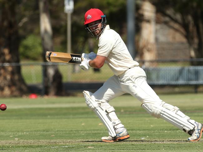 Ash Armstrong gets on the front foot. Picture: Hamish Blair