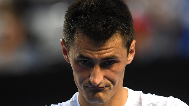 Bernard Tomic is clearly burnt out after becoming a professional player at just 16. Picture: AAP