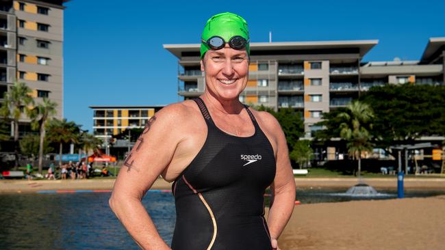 Rebecca Mather-Brown at the 2024 Masters Swimming Australia National Championships open swim event in Darwin. Picture: Pema Tamang Pakhrin