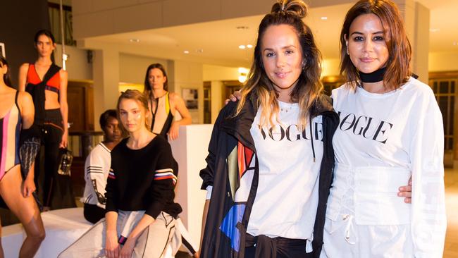 Designer Pip Edwards and Vogue’s Christine Centenera at the David Jones Vogue Bar powered by Fitbit. Picture: Caroline McCredie/Getty