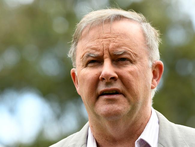 Leader of the Opposition Anthony Albanese is seen speaking to media during a doorstop in Marrickville, Sydney, Saturday, October 5, 2019. (AAP Image/Bianca De Marchi) NO ARCHIVING