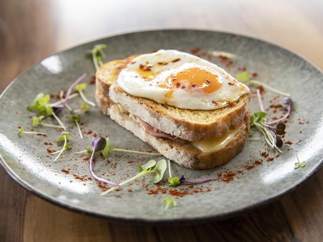 The classic croque madame at Ninebar &amp; Kitchen. Picture: Mark Cranitch