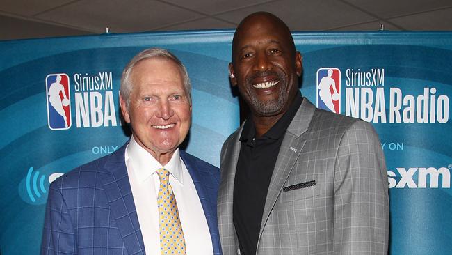 Jerry West (L) died at 86. (Photo by Tommaso Boddi/Getty Images for SiriusXM)