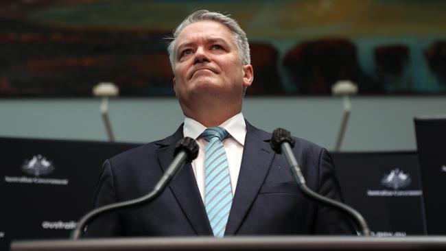 Finance Minister Mathias Cormann on Thursday. Picture: Gary Ramage