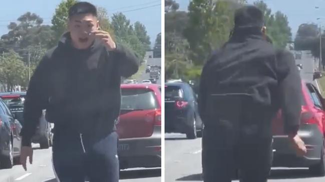 Rat-tailed road rager suddenly flees in terror