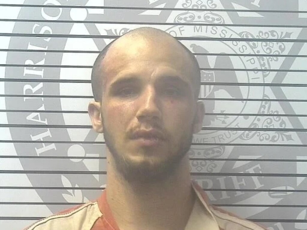 Bricen Rivers was arrested last Thursday and charged with Lauren Johansen's murder following a six-hour manhunt. Picture: Harrison County Sheriff's Department