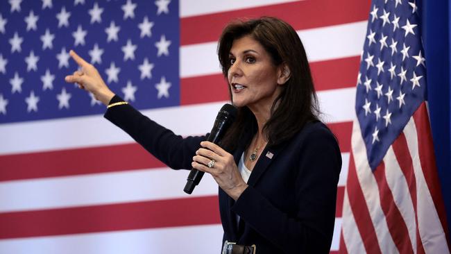 Nikki Haley tells voters a vote for Kamala Harris is a vote for Joe Biden. Picture: Getty Images via AFP)