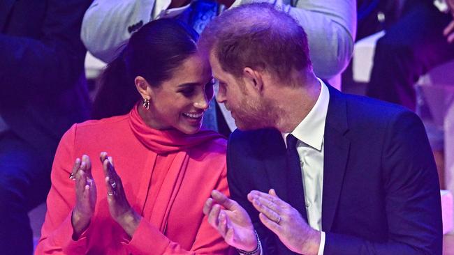 Meghan and Harry attending the annual One Young World Summit in Manchester just days before the Queen’s death. Picture: Oli Scarff / AFP