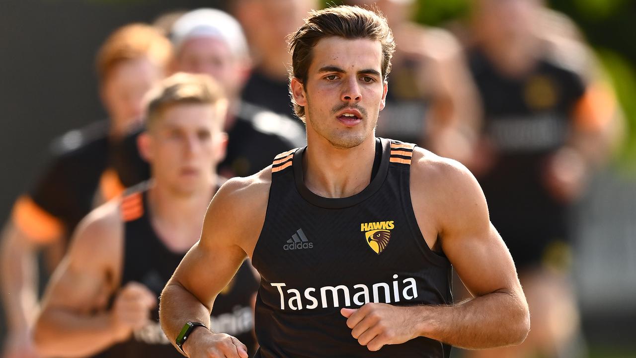 Finn Maginness will be out to win a spot in Hawthorn’s midfield in 2021. Picture: Quinn Rooney/Getty Images