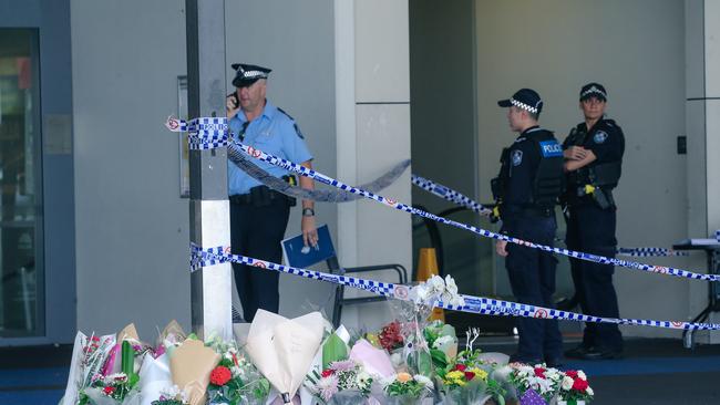 Flowers laid in tribute to Vyleen White near the crime scene. Picture: Glenn Campbell/NCA NewsWire