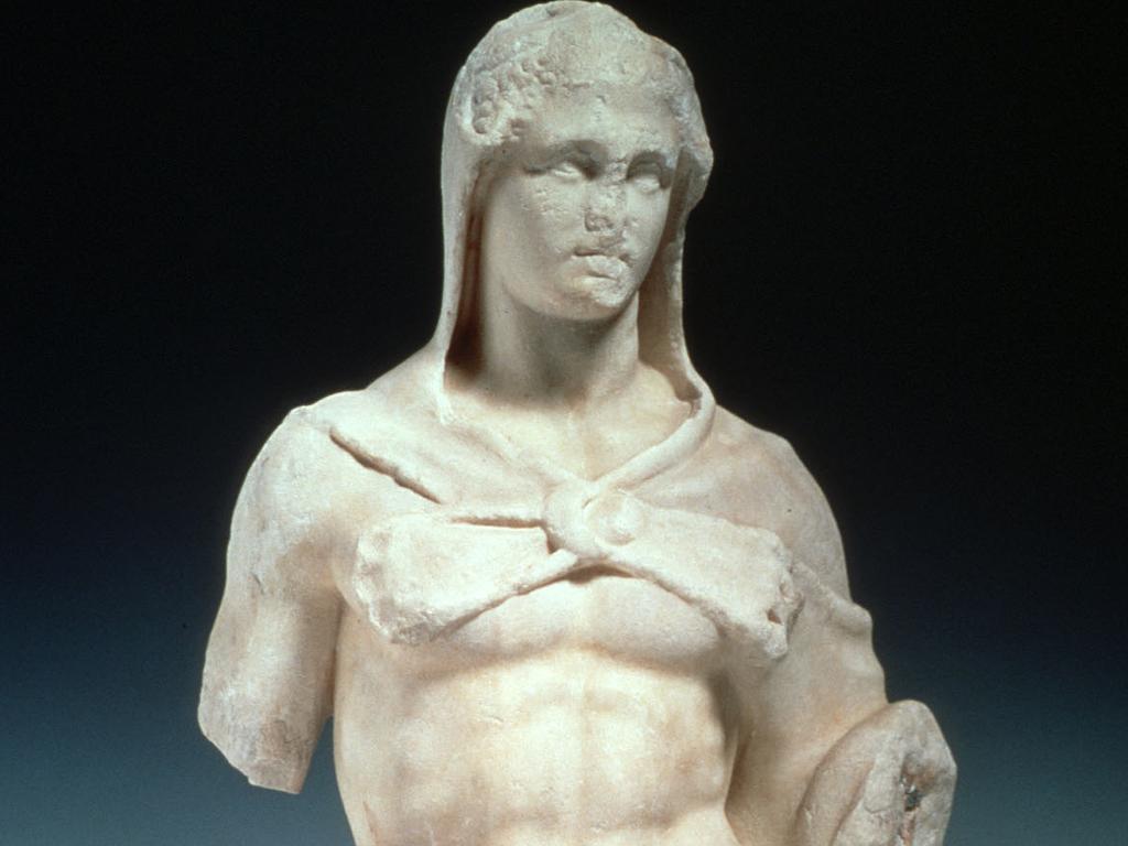 An ancient statue of the Greek legend Heracles, who is said to have started the ancient Olympic Games.