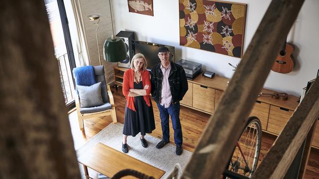 Howard and Victoria at their renovated bakery / apartment at 2/11 Eastment Street Northcote.