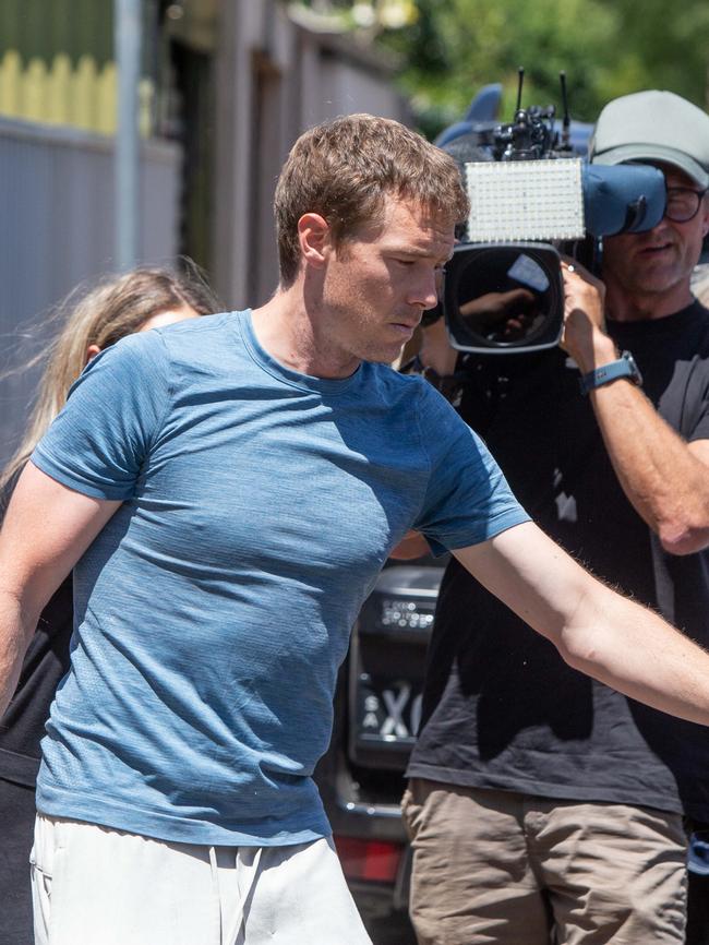 Australian Cyclist Rohan Dennis is seen leaving his Medindie house today, in Adelaide. Picture: NCA Newswire/Brett Hartwig