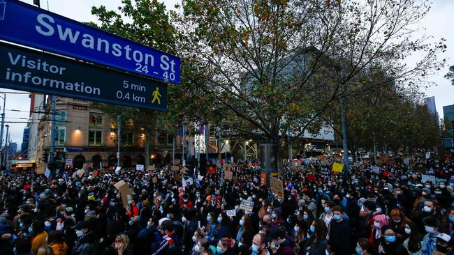 It will take some days to determine if other demonstrators from the Black Lives Matter rally in Melbourne have been infected with coronavirus. Picture: AFP