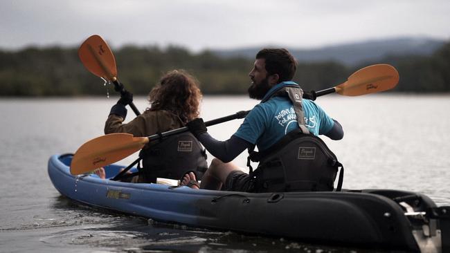 The Positive Change for Marine Life team in action running their weekly monitoring and mapping surveys of the Brunswick River. Picture: Positive Change for Marine Life