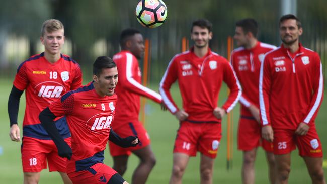 Sergi Guardiola at Adelaide United training.