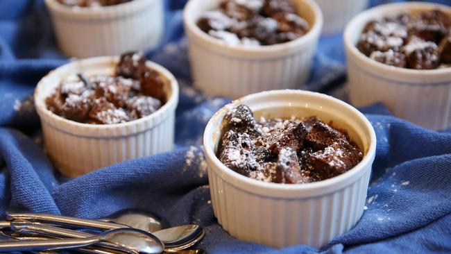 Timely reward: Chocolate bread pudding needs plenty of time to cook, so start it a day before you plan to serve. Picture: Andy Rogers