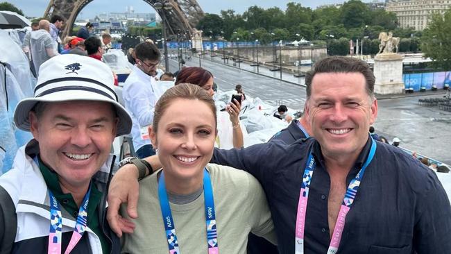 Todd Woodbrige, Ally Langdon and Karl Stefanovic in Paris for the Olympic Games. Picture: Instagram