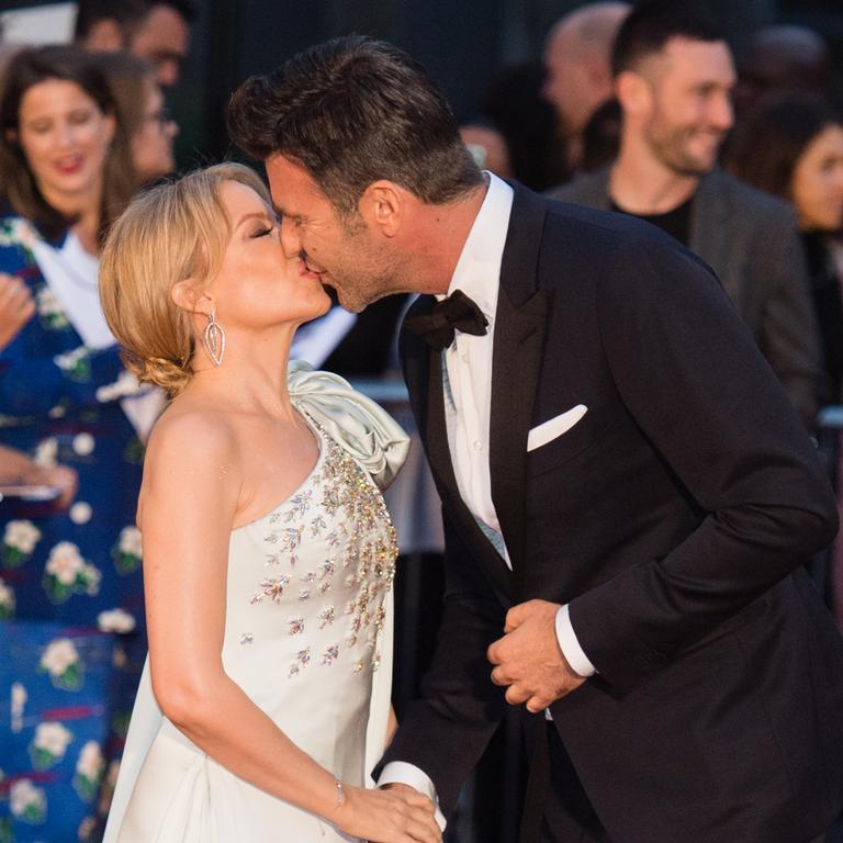 Kissing on the red carpet at the 2019 GQ Awards. Picture: Samir Hussein/WireImage