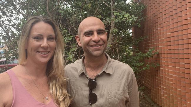 Monique Hartman and Nick Sergi outside Byron Shire Council chambers in Mullumbimby after the council voted to support the use of the foreshore for their new event, Byron Music Festival.