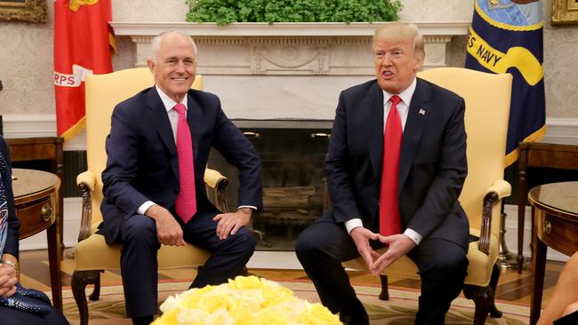 WASHINGTON DC.... US President Donald Trump and his wife Melania host Australian Prime Minister Malcolm Turnbull at the White House in Washington DC. .   Pic Nathan Edwards