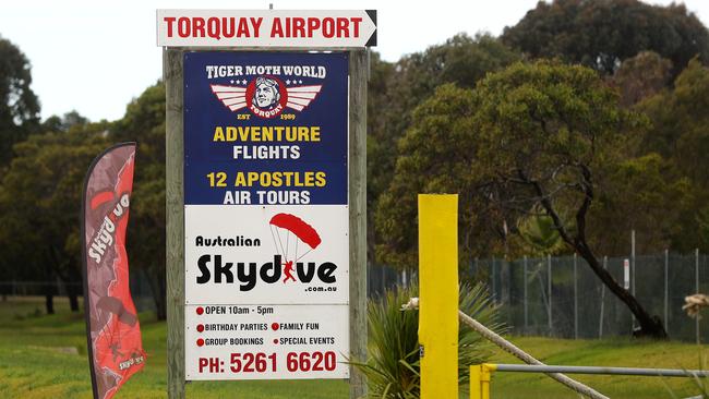 A man was flown to hospital after a skydiving accident at Torquay airport. Picture: Alison Wynd