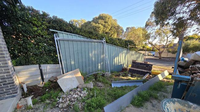 The backyard looks like a building site. Picture: Supplied