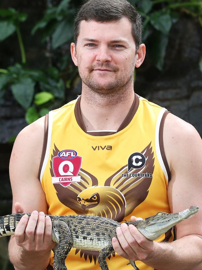 AFL Cairns has relaunched its 2020 season at the Cairns Zoom and Wildlife Dome. Manunda Hawks' Boe Halter. PICTURE: BRENDAN RADKE