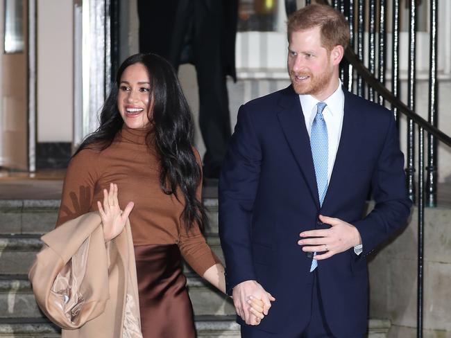 Prince Harry, Duke of Sussex and Meghan, Duchess of Sussex arrive at Canada House. Picture: Neil Mockford/GC Images