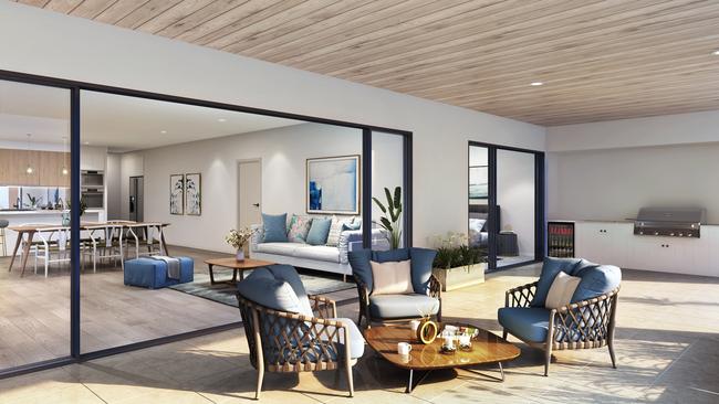 An artist's impression shows generous balcony space at Bay House on Esplanade in Redland Bay. Picture: Carbone Developments Property and Construction