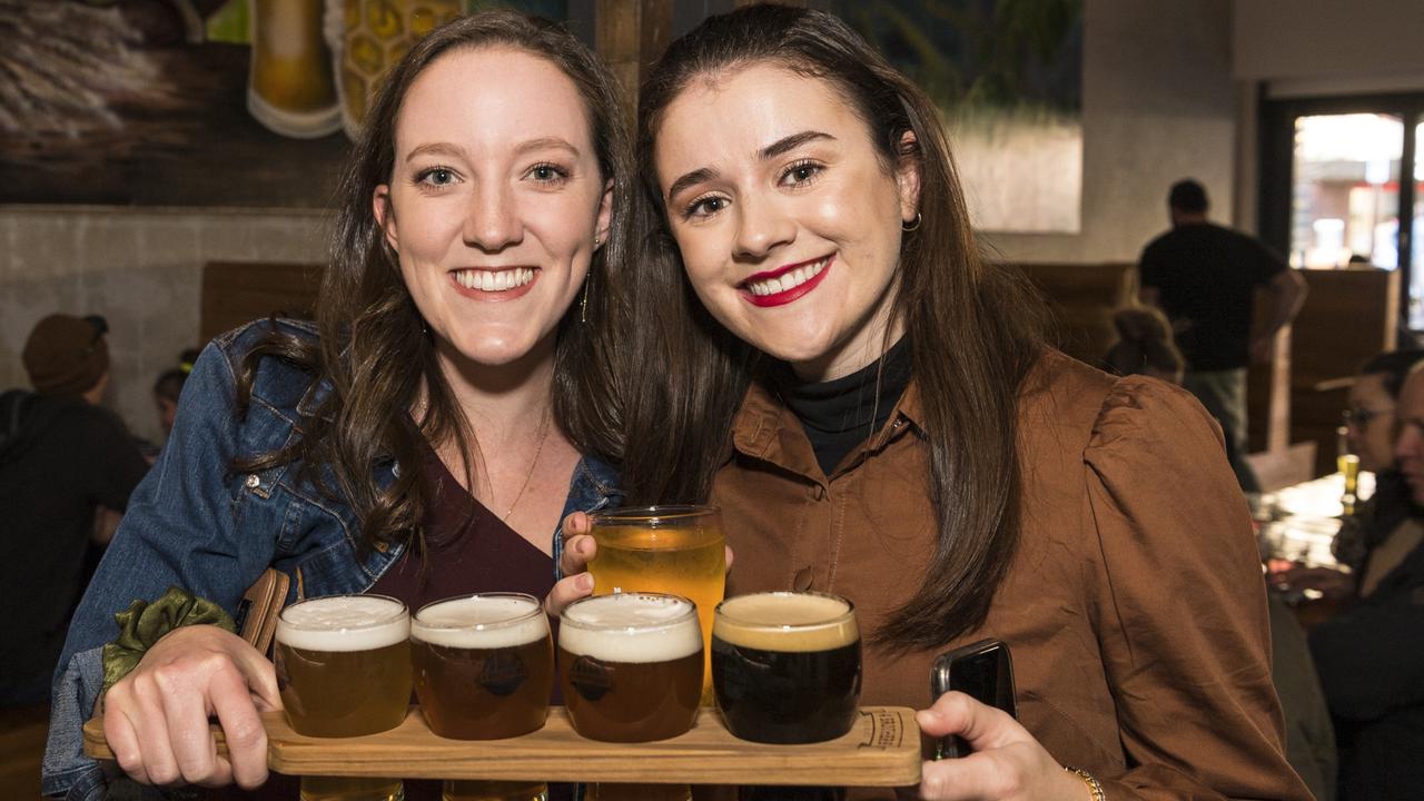 Madeleine Johnston (left) and Madeleine Rayner at 4 Brothers Brewing new Margaret St premises The Brewhouse. Picture: Kevin Farmer