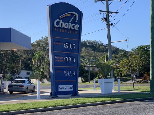 Motorists paid 160.7 cents per litre at Choice in Gladstone on October 26